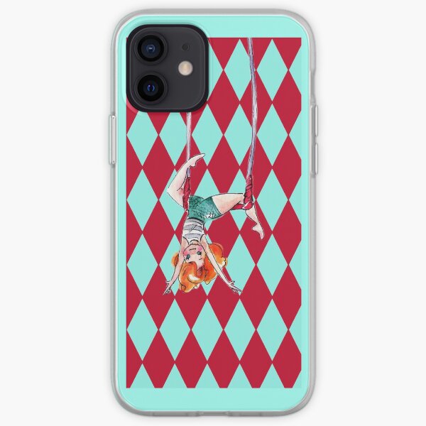 Trapeze Girl Kay on Harlequin Print iPhone Soft Case