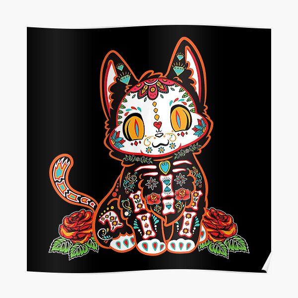 Adorable Hello Custom Kitty Dia De Los Muertos Tshirt Kawaii 