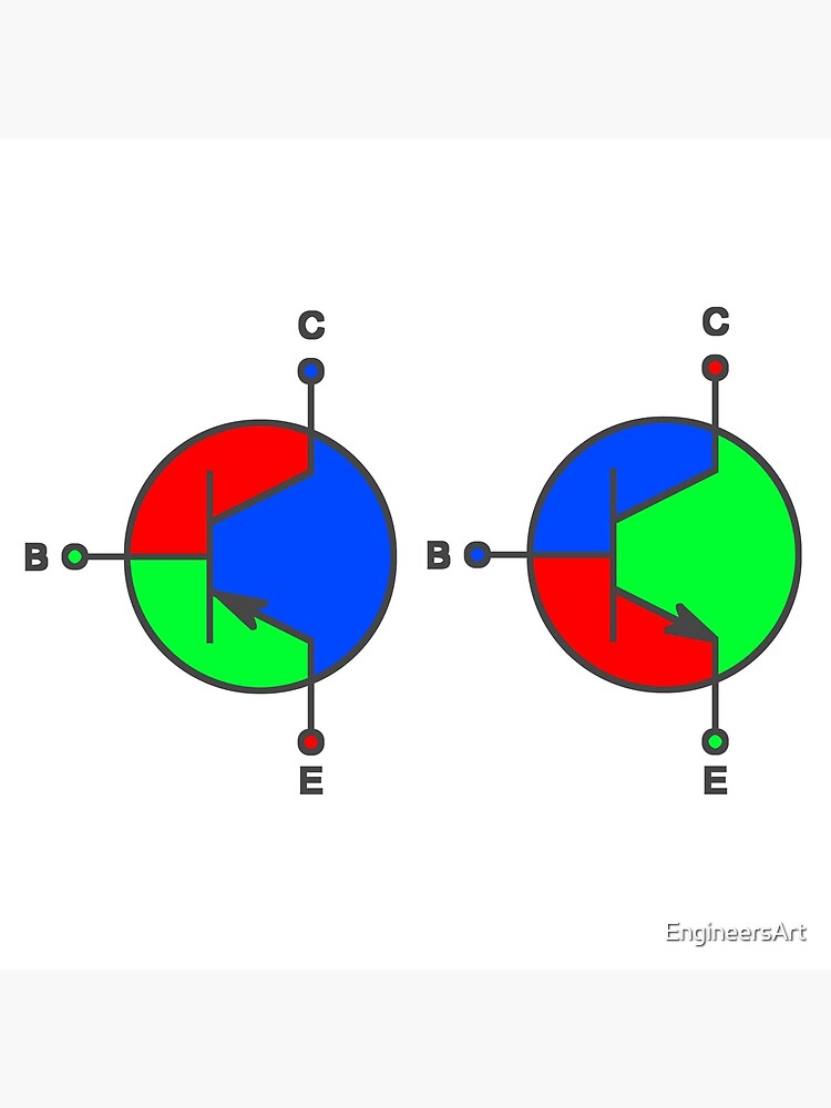 Colorful NPN and PNP Transistor Circuit Symbol' Poster for Sale by  EngineersArt | Redbubble