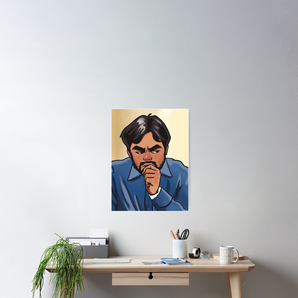 Hikaru Nakamura Thinking Fan Art Poster for Sale by GambitChess