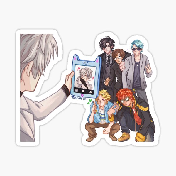 Item preview, RFA team taking a group selfie to send to MC~ designed and sold by taffydesu.