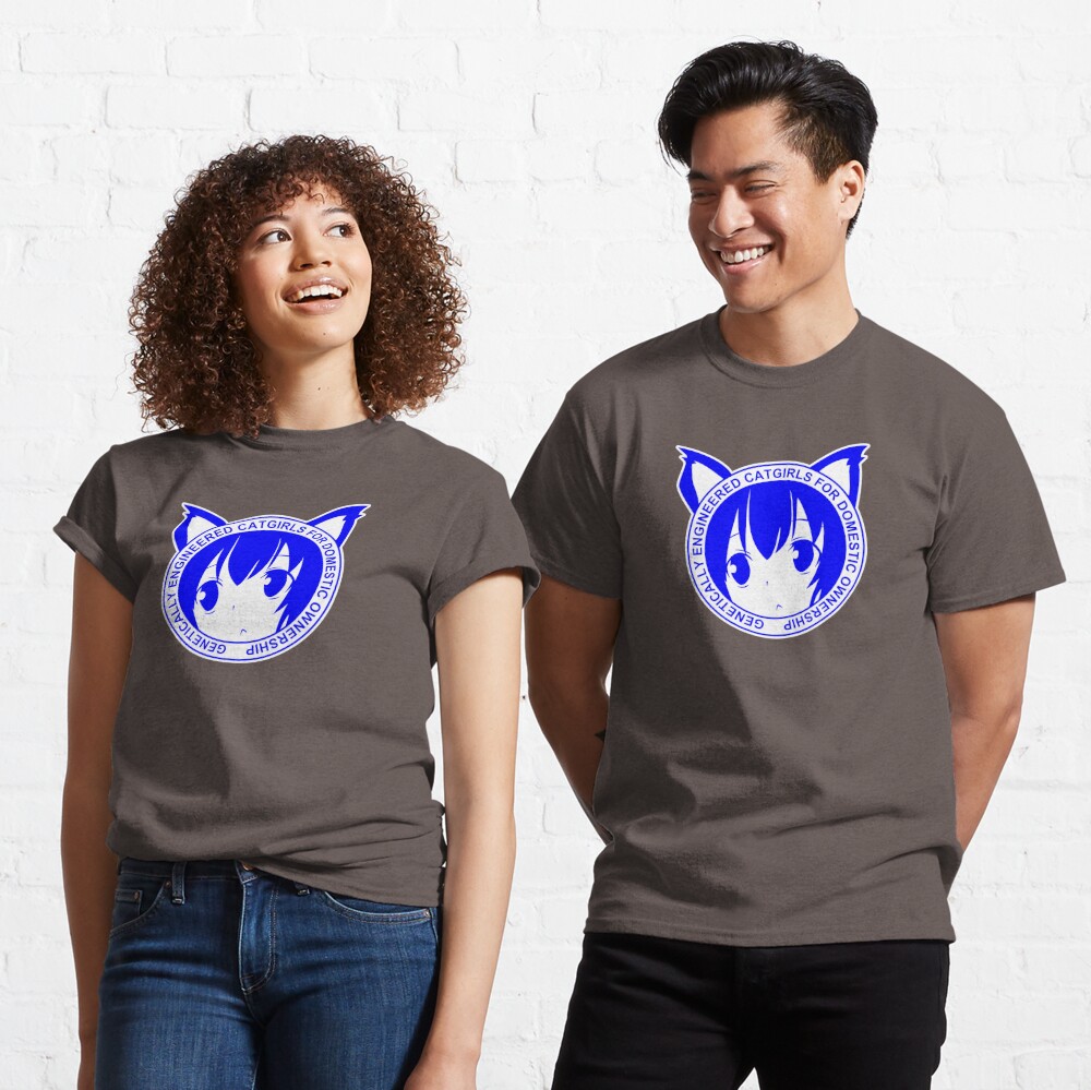 Genetically Engineered Catgirls For Domestic Ownership! T Shirt Diy Cotton  Big Size S-6xl Cat Girl Catgirl Cute Blue Ears Cat - T-shirts - AliExpress