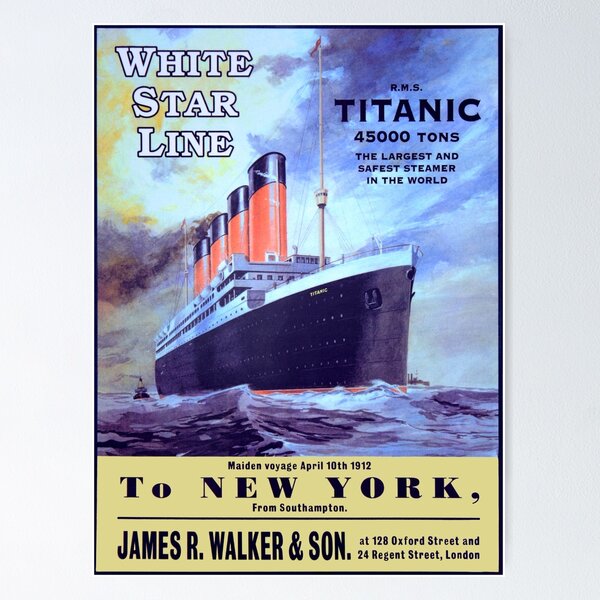Item preview, Vintage poster for White Star Liner Titanic designed and sold by Random Railways.