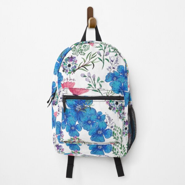 Item preview, Cheerful Blue and Pink Blooms on a fresh white background. designed and sold by CreArtation.