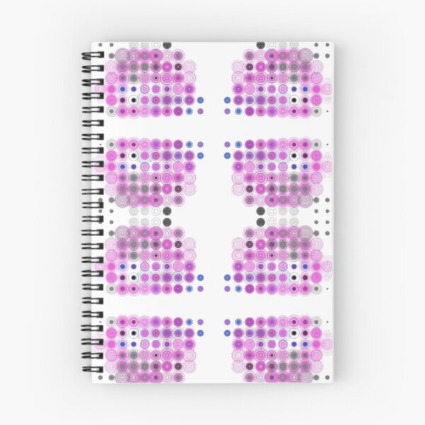 Artikelvorschau, Konzentrische Kreise gespiegelt digitale Kunst wiederholen Motivmuster Pink Blues Greys auf weißem Hintergrund entworfen und verkauft von H3designs.