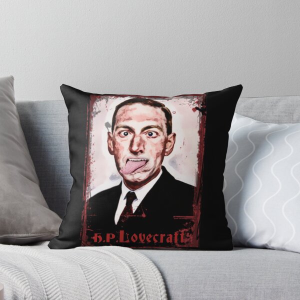Item preview, Mad H. P. Lovecraft sticking out his tongue, grungestyle portrait designed and sold by Zanimations.