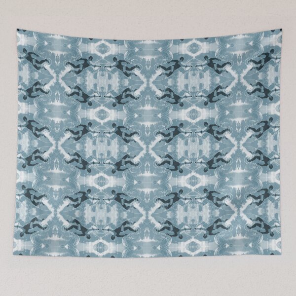 Item preview,  Floating Free Wild Swim Blue White  Artwork Jenny Meehan  designed and sold by Jenny Meehan Art Prints and Patterns  .
