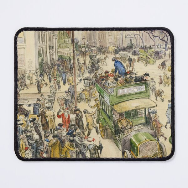 Christmas Shoppers By William James Glackens Digitally Enhanced Mouse Pad