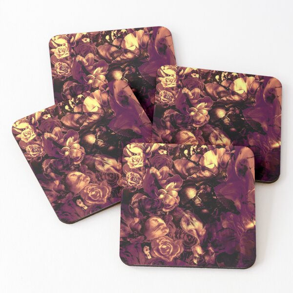 Item preview, Purple Bronze Golden Floral Botanical with Roses and Leaves Pattern designed and sold by MyColorfulDream.