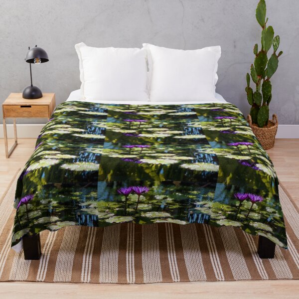 Item preview, Waterlilies - Sunny Green and Purple Impressions designed and sold by Georgia Mizuleva.