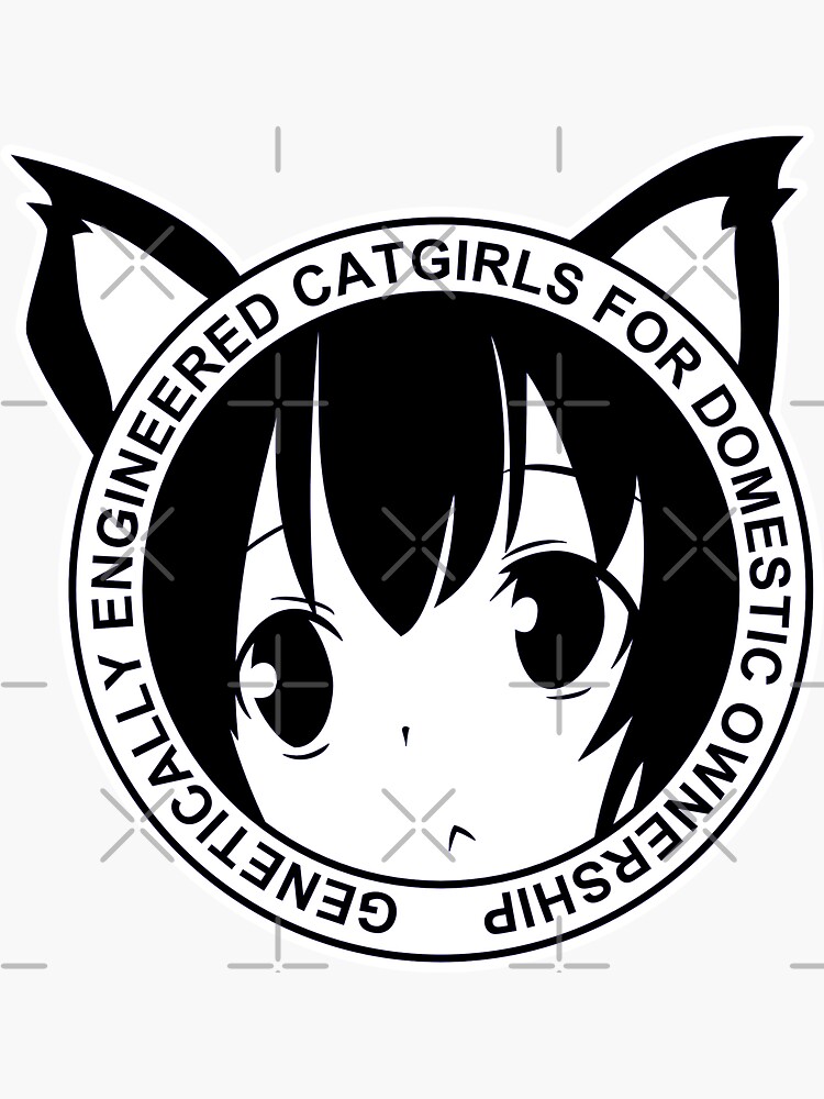 Genetically-Engineered-Catgirls-for-Domestic-Ownership!-(Black)-Mask  Sticker for Sale by Theav165kps