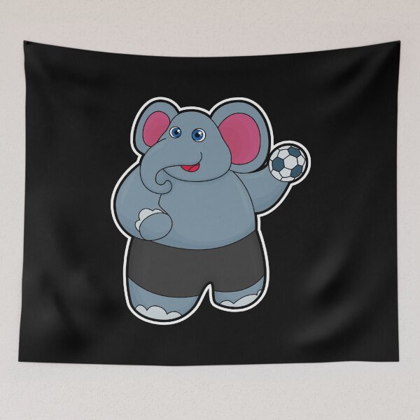Item preview, Elephant as Handball player with Handball ball designed and sold by Snabdesign84.