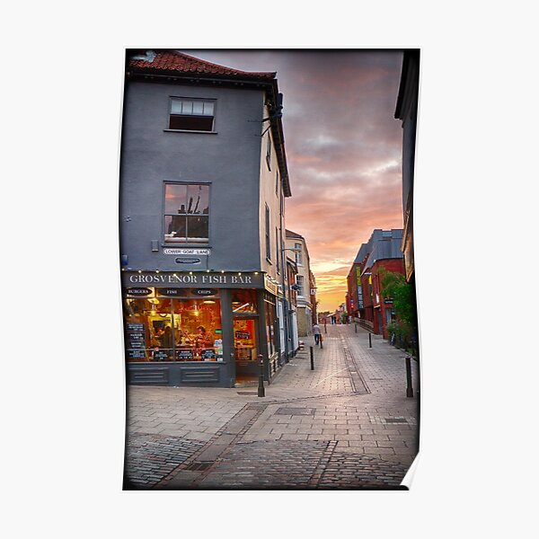 Summertime Sunset on Pottergate Poster
