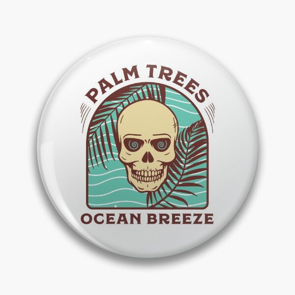 Item preview, Human skull enjoying ocean breeze under palm trees designed and sold by Dynamitebucket.