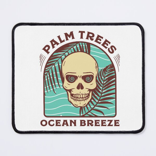 Item preview, Human skull enjoying ocean breeze under palm trees designed and sold by Dynamitebucket.