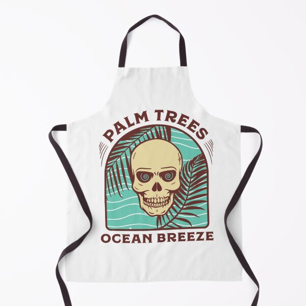 Item preview, Human skull enjoying ocean breeze under palm trees designed and sold by Dynamitebucket.