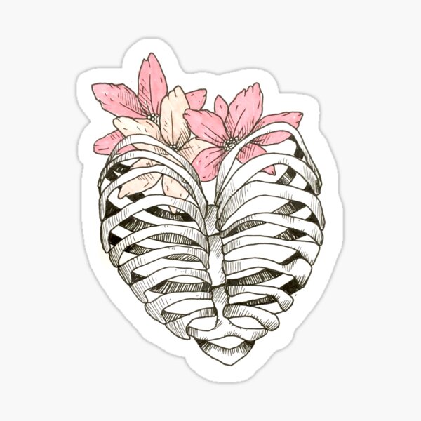 Ribcage Heart Sticker