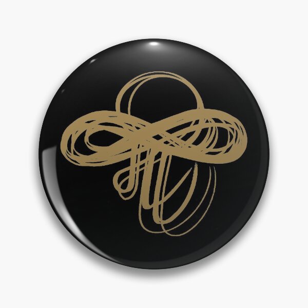 Item preview, Marathi Text Spells Like English Pronoun ME  and the Meaning is I am. It is Combined with an Infinity Symbol to Express the thought that I am  Infinite, I am Universe. Colored in Golden Color designed and sold by Wiggly Lines.
