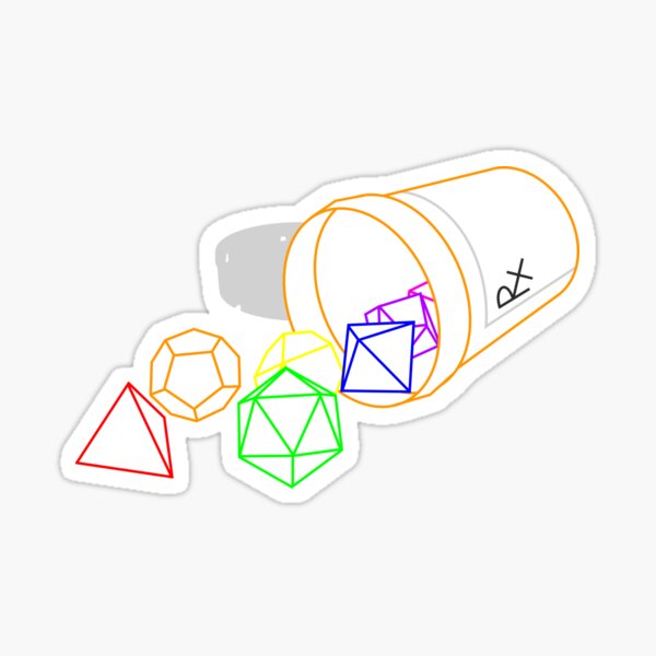 RPG Dice Prescription Sticker