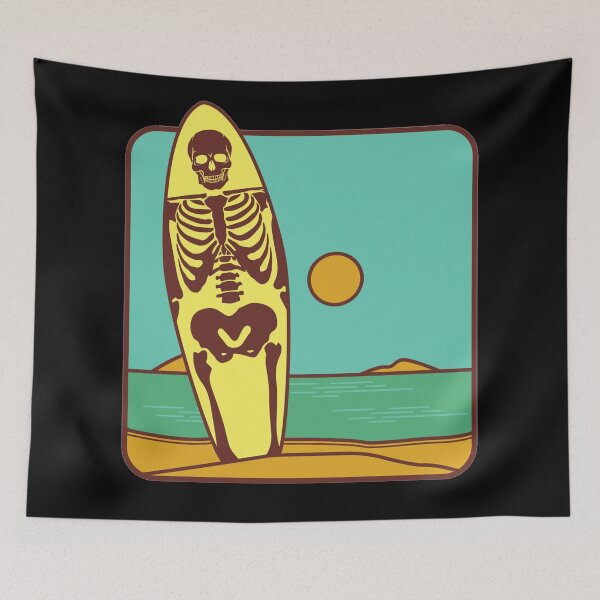 Item preview, Human skeleton surfing designed and sold by Dynamitebucket.