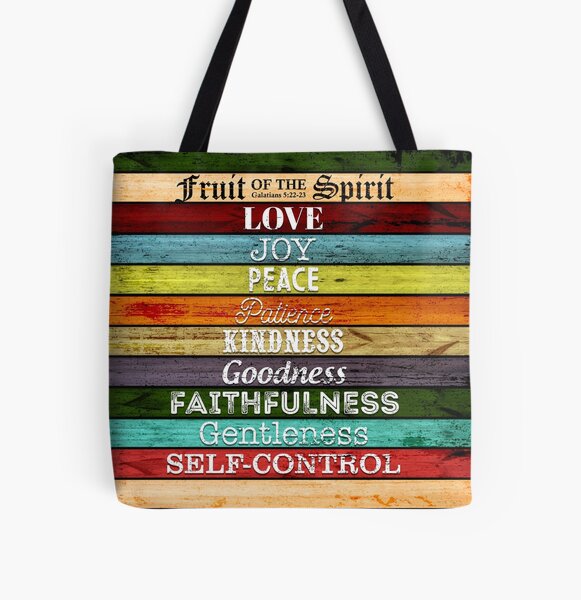 Fruit Of The Spirit, Christian Tote Bag, Galatians, Gift, Large