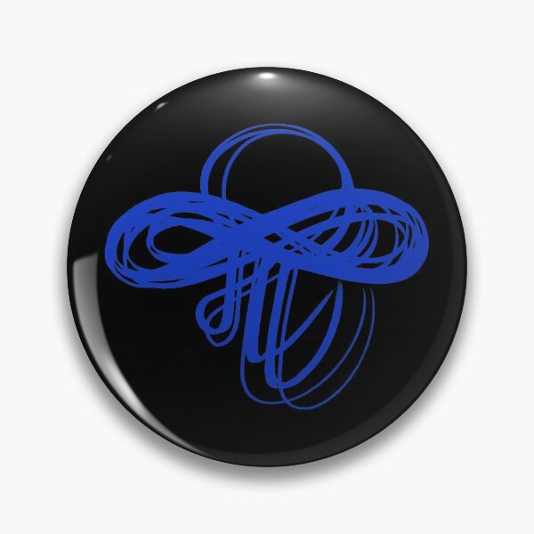 Item preview, Marathi Text Spells Like English Pronoun ME  and the Meaning is I am. It is Combined with an Infinity Symbol to Express the thought that I am  Infinite, I am Universe. Colored in Blue designed and sold by Wiggly Lines.