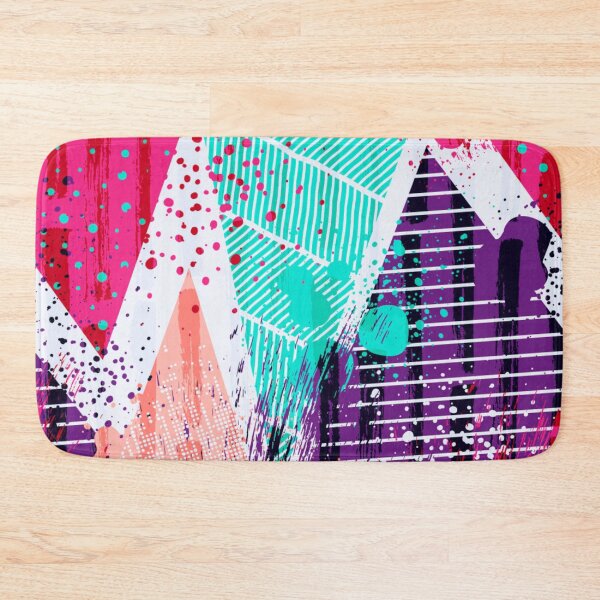 Item preview, Abstract seamless geometric pattern with curved lines, dots, Shabby shape elements, colorful spray paint ink designed and sold by TeeFashionShop.