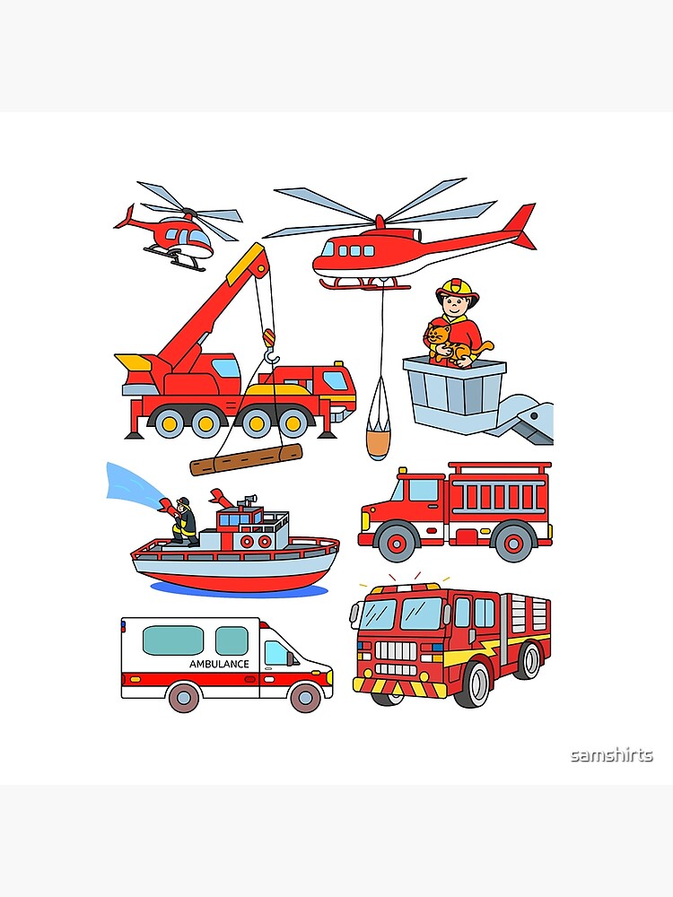 Firetrucks Fireman Firefighter Vehicles Tote Bag for Sale by samshirts