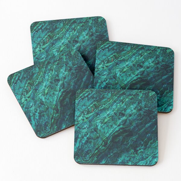 Item preview, Turquoise Patina Effect Botanical Leaves Pattern designed and sold by MyColorfulDream.