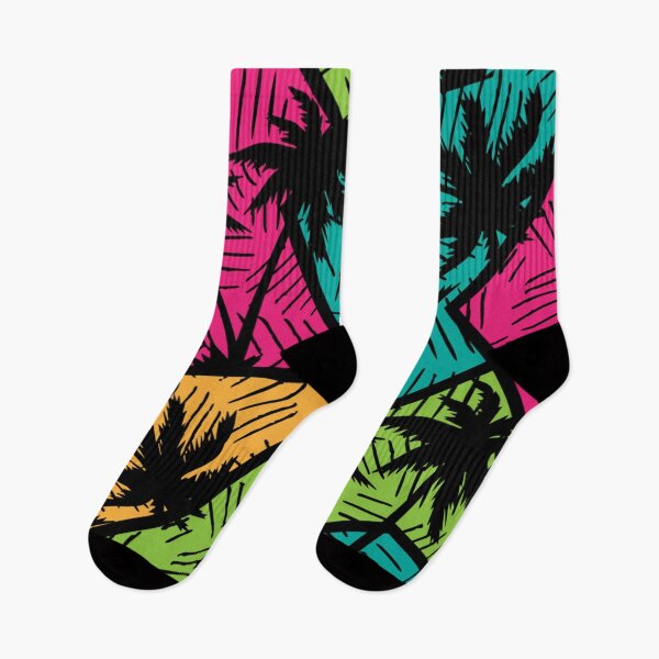 Item preview, Abstract colorful geometry seamless pattern with palm trees. designed and sold by TeeFashionShop.