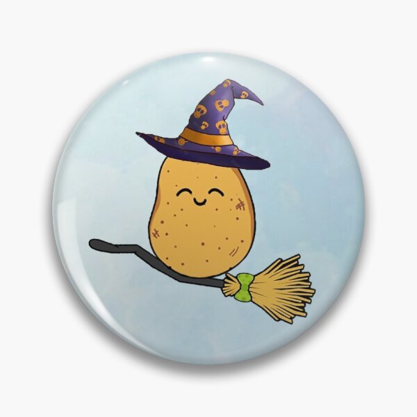 Item preview, Cute spud potato Halloween witch drive a stick designed and sold by NyengRepublic.
