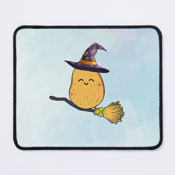 Item preview, Cute spud potato Halloween witch drive a stick designed and sold by NyengRepublic.