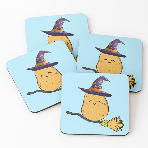 Item preview, Cute spud potato Halloween witch drive a stick designed and sold by NyengRepublic.