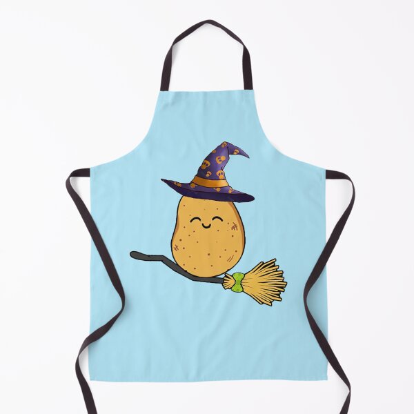 Item preview, Cute spud potato Halloween witch drive a stick designed and sold by NyengRepublic.