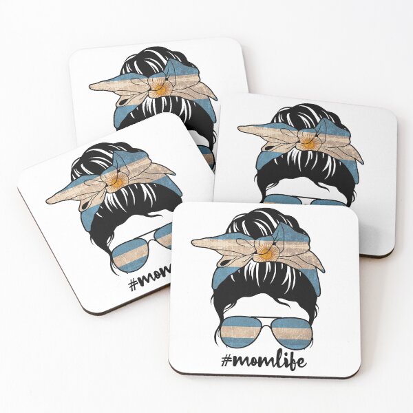 Item preview, Argentinian Mom Life Messy Bun Patriotic Argentina Flag  designed and sold by TheWildStyle.