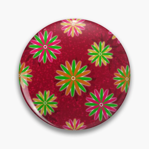 Item preview, Multicoloured Starry flowers on red  designed and sold by Only1helen.