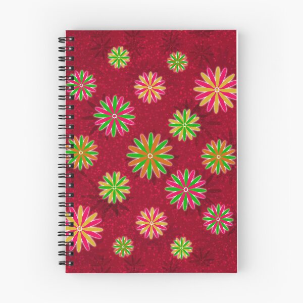 Item preview, Multicoloured Starry flowers on red  designed and sold by Only1helen.