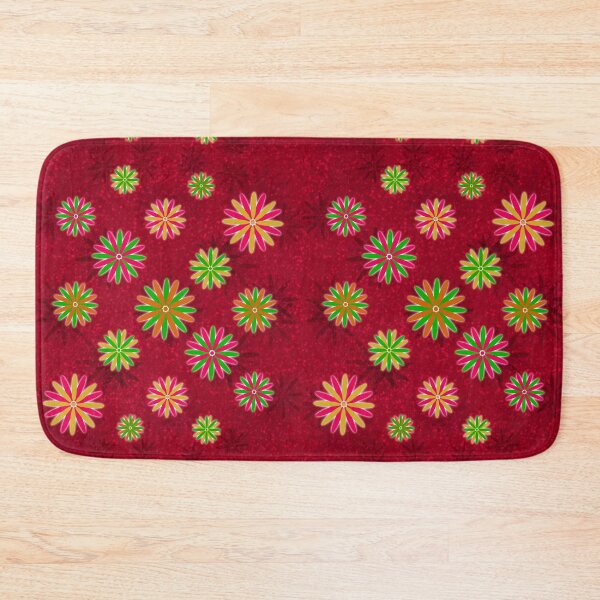 Item preview, Multicoloured Starry flowers on red  designed and sold by Only1helen.