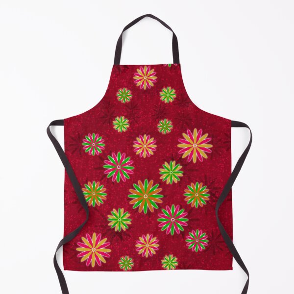 Item preview, Multicoloured Starry flowers on red  designed and sold by Only1helen.
