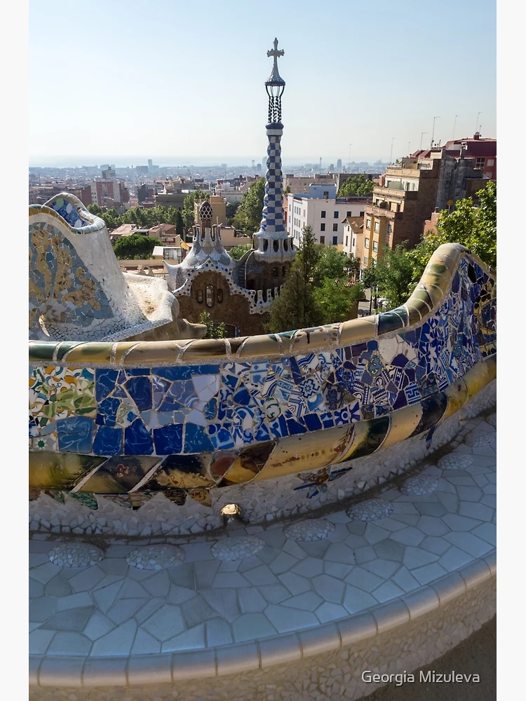 Antoni Gaudi Serpentine Bench Park Guell Barcelona Antoni Gaudi Serpentine Bench Park Guell Barcelona