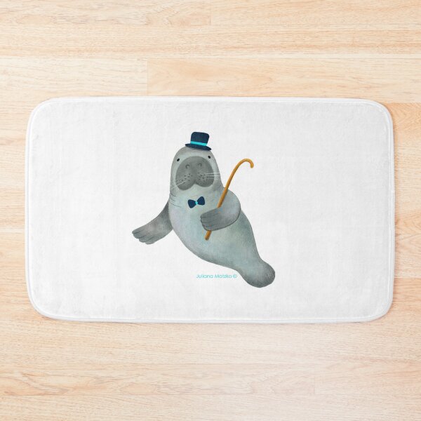 Item preview, Manatee with hat, bow tie and stick designed and sold by julianamotzko.