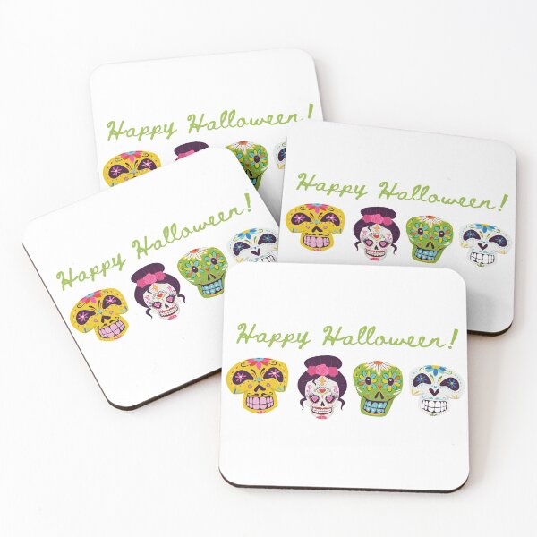 Item preview, Happy Halloween Pretty Skulls designed and sold by ThePinkProject.