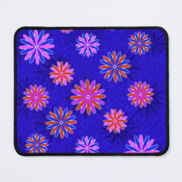 Item preview, Multicoloured Starry flowers on blue designed and sold by Only1helen.