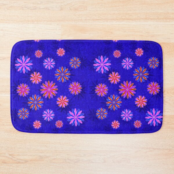 Item preview, Multicoloured Starry flowers on blue designed and sold by Only1helen.