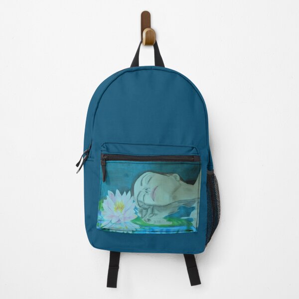 Item preview, Girl with her eyes closed over the water and its reflection. Drawing made with colored pencils designed and sold by Vivid Studio.