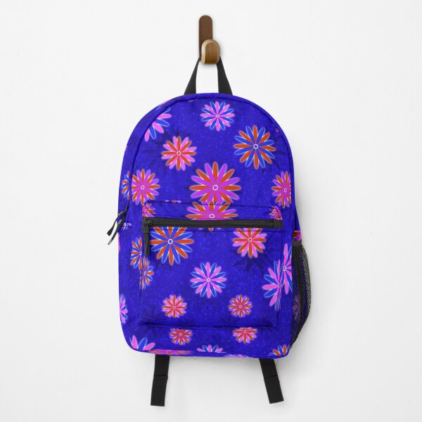 Item preview, Multicoloured Starry flowers on blue designed and sold by Only1helen.