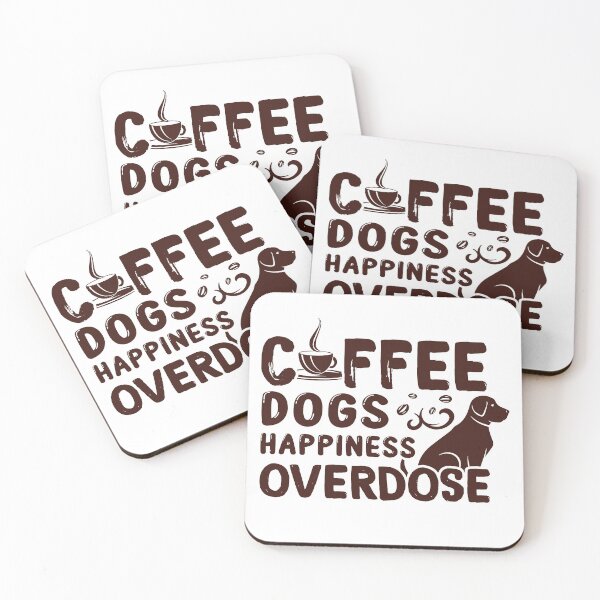 Item preview, Coffee Dogs Happiness Overdose - Cute Cool Coffee and Dog Illustration  designed and sold by Prince - Bestseller ★★★★★.