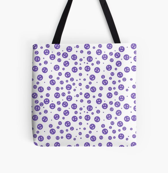 Pastel Purple Dripping Smiley Tote Bag