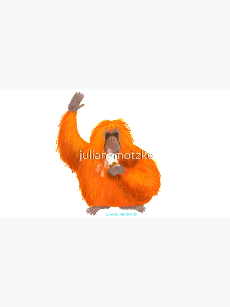 Orangutan monkey eating an ice cream by julianamotzko