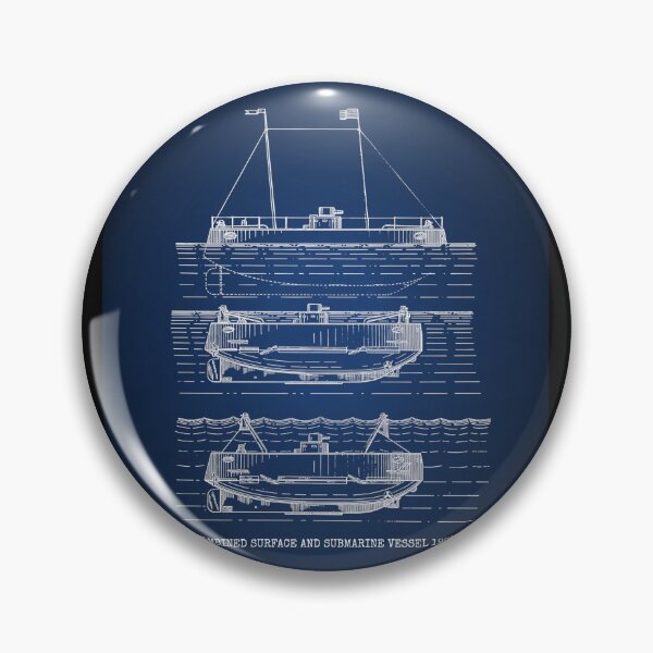 Item preview, Vintage Submarine Blueprint Blue Line Retro Design, Great Gift For Christmas designed and sold by TrulyEpoque.